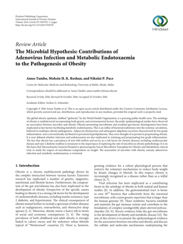 The Microbial Hypothesis: Contributions of Adenovirus Infection and Metabolic Endotoxaemia to the Pathogenesis of Obesity