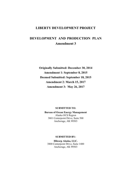 Amended Liberty Development and Production Plan (DPP)