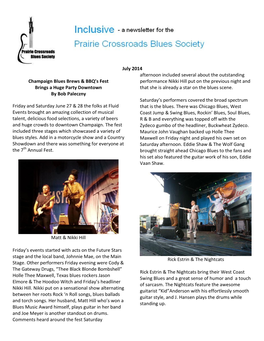 July 2014 Champaign Blues Brews & BBQ's Fest Brings a Huge