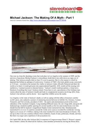 Michael Jackson: the Making of a Myth - Part 1 Article & Comments Hosted Here