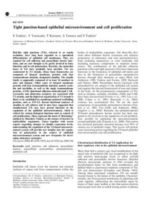 Tight Junction-Based Epithelial Microenvironment and Cell Proliferation