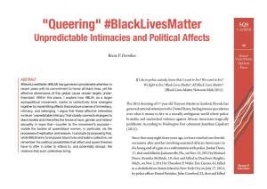 Blacklivesmatter 1–2/2016 Unpredictable Intimacies and Political Affects 46