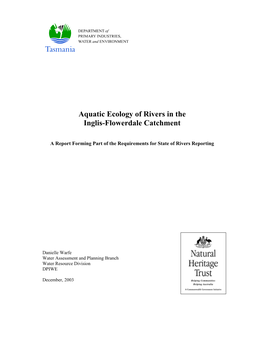 Aquatic Ecology of Rivers in the Inglis-Flowerdale Catchment