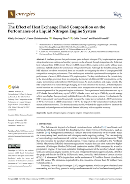 The Effect of Heat Exchange Fluid Composition on the Performance of a Liquid Nitrogen Engine System