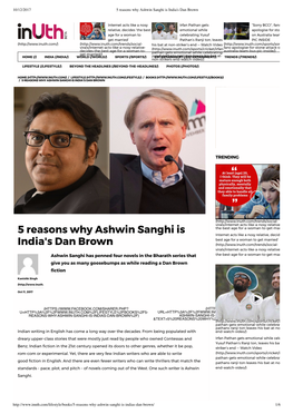 5 Reasons Why Ashwin Sanghi Is India's Dan Brown