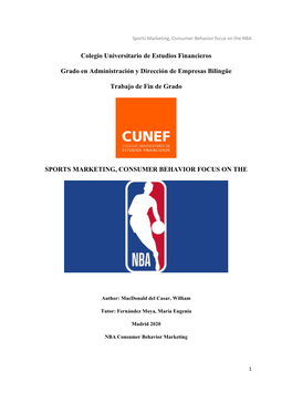 Sports Marketing, Consumer Behavior Focus on the NBA