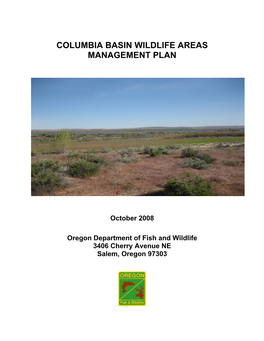 Columbia Basin Wildlife Areas Management Plan