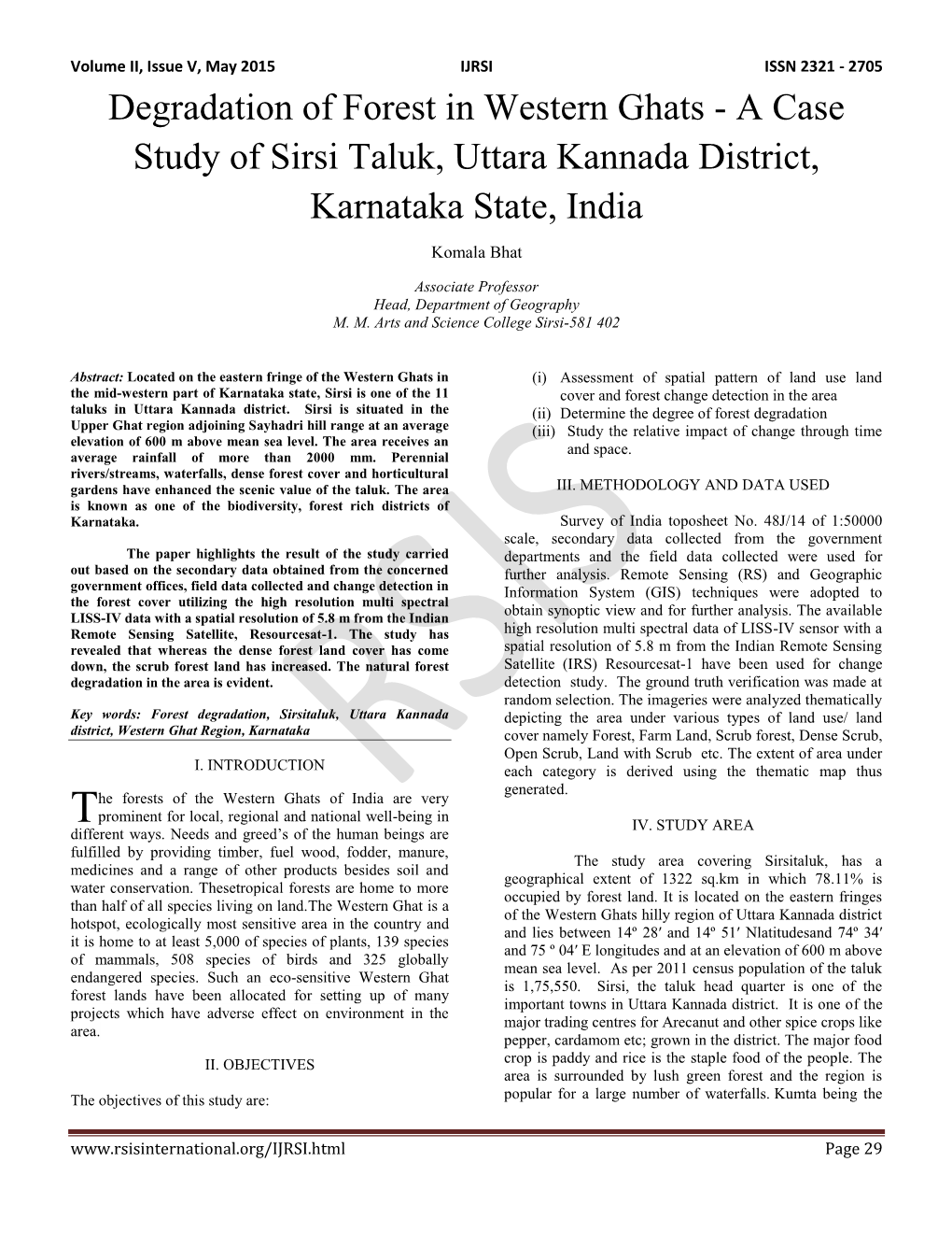 case study of western ghats