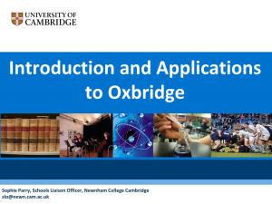 Introduction and Applications to Oxbridge