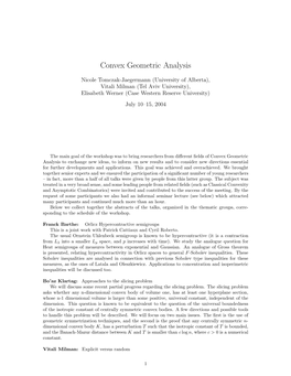 Convex Geometric Analysis