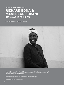 Richard Bona & Mandekan Cubano