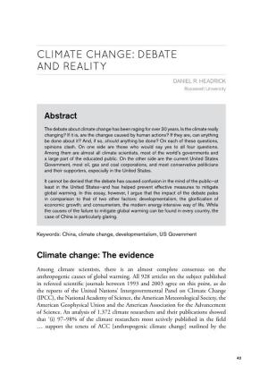 Climate Change: Debate and Reality