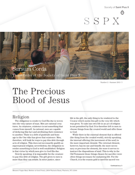 Summer 2013: the Precious Blood of Jesus