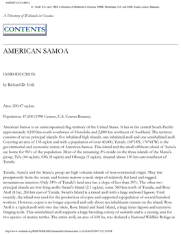 AMERICAN SAMOA In: Scott, D.A