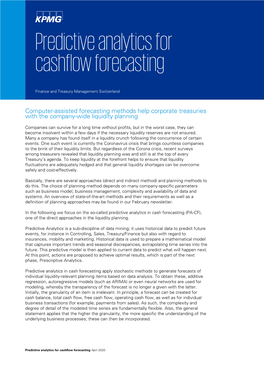 Predictive Analytics for Cashflow Forecasting