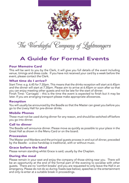 Guide for Formal Events