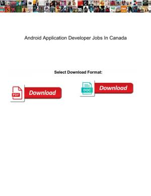 Android Application Developer Jobs in Canada