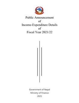 Public Announcement of Income-Expenditure Details of Fiscal Year 2021/22