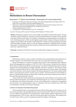 Melioidosis in Brunei Darussalam