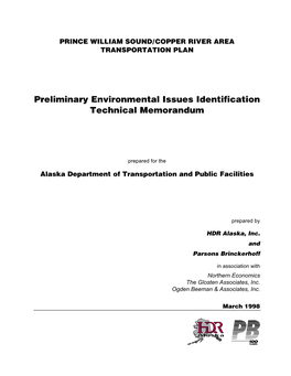 Preliminary Environmental Issues Identification Technical Memorandum
