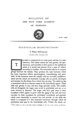 Bulletin of of Medicine Testicular