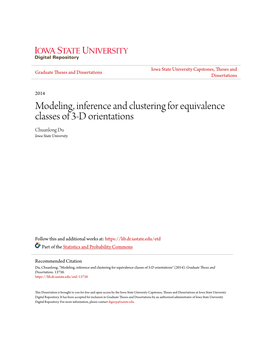 Modeling, Inference and Clustering for Equivalence Classes of 3-D Orientations Chuanlong Du Iowa State University