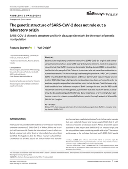 The Genetic Structure of SARS&#X02010