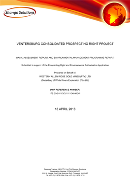 Ventersburg Consolidated Prospecting Right Project