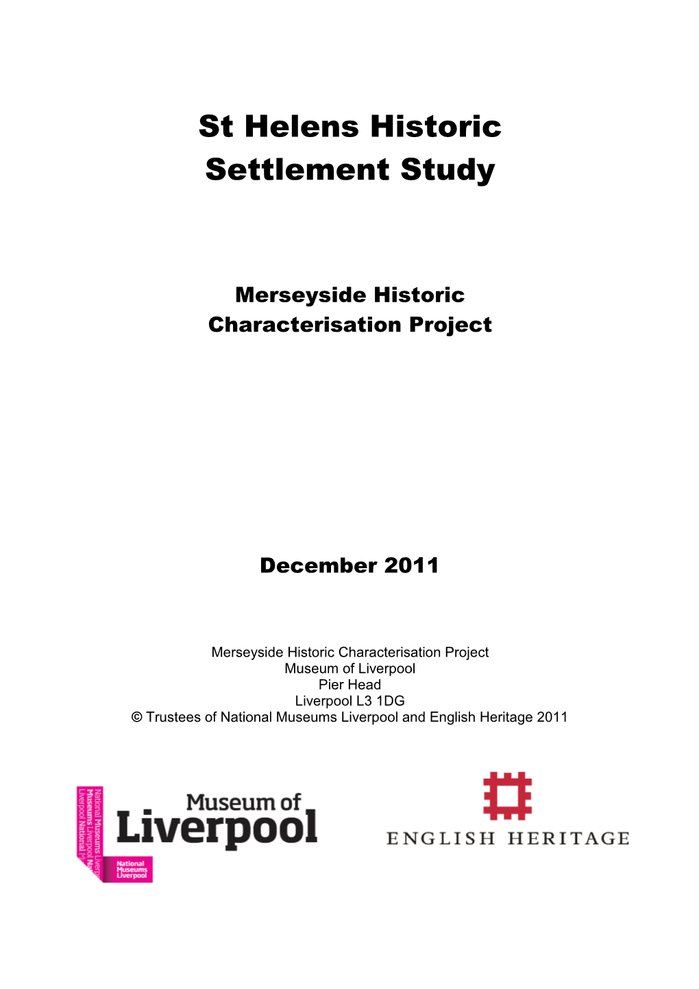 St Helens Historic Settlement Study