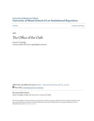 The Office of the Oath
