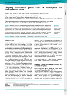 AR TICLE Competing Sexual-Asexual Generic Names