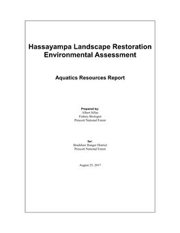 Hassayampa Landscape Restoration EA Aquatics Resources Report