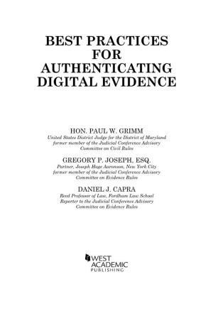 Manual on Best Practices for Authenticating Digital Evidence