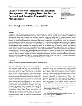 Leader–Follower Interpersonal Emotion Management