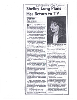 Shelley Long Plans Her Return to TV GOSSIP Liz Smith