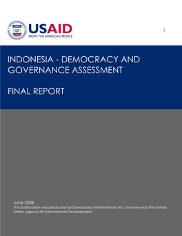 Democracy and Governance Assessment Final Report