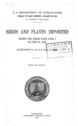 Seeds and Plants Imported