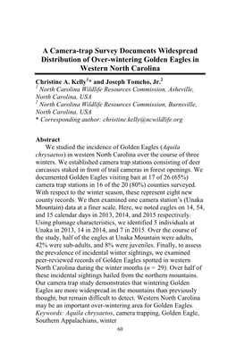 A Camera-Trap Survey Documents Widespread Distribution of Over-Wintering Golden Eagles in Western North Carolina Christine A