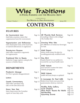 Wise Traditions Examines the Various Arguments for Nicholas Gonzalez, MD Trauger Groh Vegetarianism and Veganism, Especially the Proposition That Avoidance Joann S