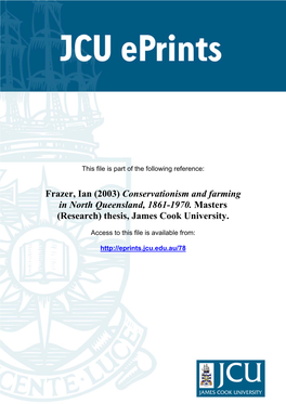(2003) Conservationism and Farming in North Queensland, 1861-1970