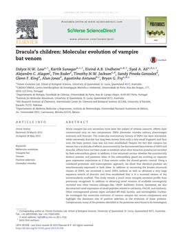 Molecular Evolution of Vampire Bat Venom