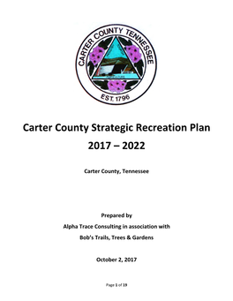 Carter County Strategic Recreation Plan 2017 – 2022