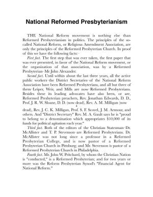 National Reformed Presbyterianism