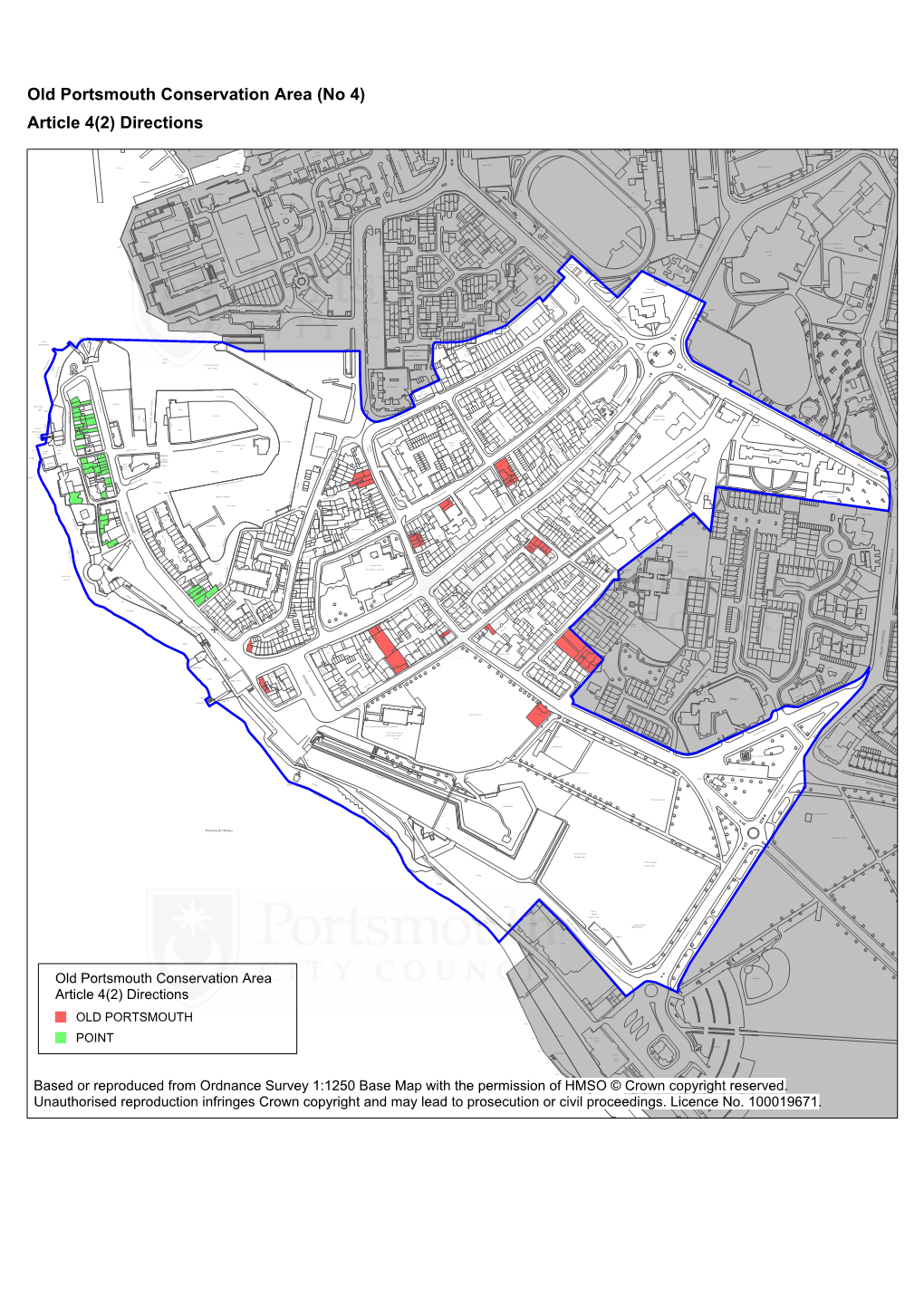 Article 4(2) Directions Old Portsmouth Conservation Area (No 4)