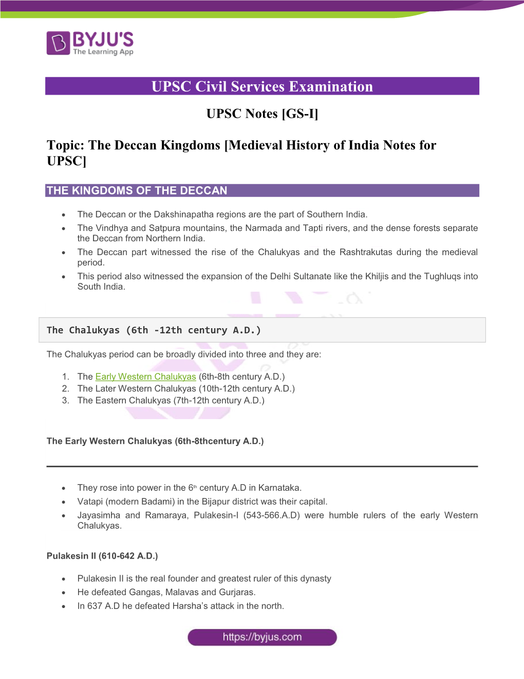 The Deccan Kingdoms [Medieval History of India Notes for UPSC]