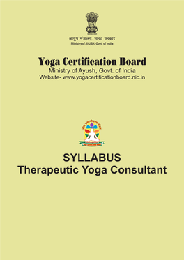 SYLLABUS Therapeutic Yoga Consultant Yoga Certification Board