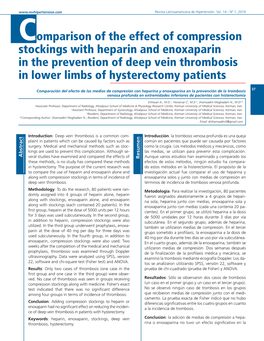 Comparison of the Effect of Compression Stockings with Heparin and Enoxaparin in the Prevention of Deep Vein Thrombosis in Lower Limbs of Hysterectomy Patients