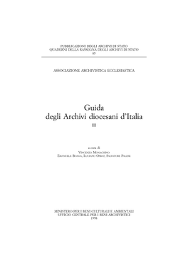 Guida Degli Archivi Diocesani D'italia