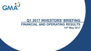 Q1 2017 Investors' Briefing