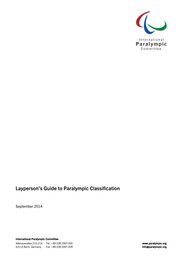 Layperson's Guide to Paralympic Classification